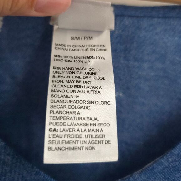 Chicos 100% Linen Floral 2-Way Poncho Top Flowy Boho Blouse Coastal Beach - Picture 12 of 12